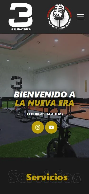 Web de D3 Burgos en el móvil